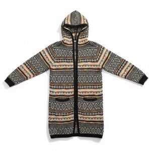 Monteau Colorful Geometric Patterned Cardigan - Size M